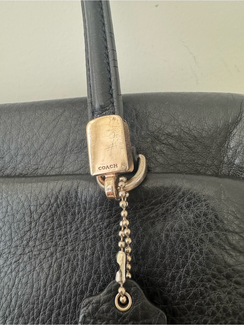 COACH East West Madison Madeline black leather satchel purse style no. 25166 - Picture 5 of 15